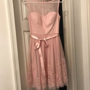 Pink chiffon bridesmaid dress
